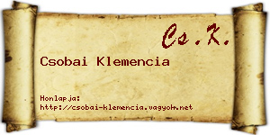 Csobai Klemencia névjegykártya